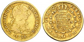 1788. Carlos III. México. FM. 1 escudo. (Cal. 650). 3,33 g. Escasa. MBC-/MBC.