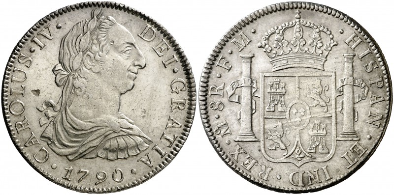 1790. Carlos IV. México. FM. 8 reales. (Cal. 682). 26,82 g. Busto de Carlos III....