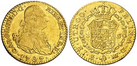 1797. Carlos IV. Madrid. MF. 1 escudo. (Cal. 496). 3,38 g. MBC-/MBC.