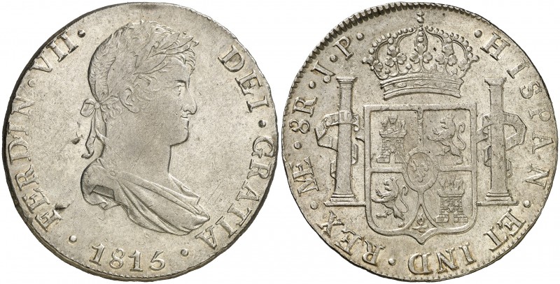 1815. Fernando VII. Lima. JP. 8 reales. (Cal. 483). 26,80 g. EBC-.