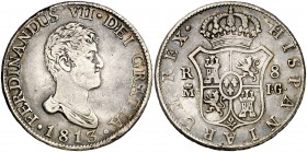 1813. Fernando VII. Madrid. IG. 8 reales. (Cal. 500). 26,93 g. Rara. MBC.