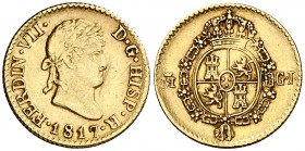 1817. Fernando VII. Madrid. GJ. 1/2 escudo. (Cal. 360). 1,72 g. MBC-.