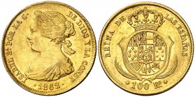 1862. Isabel II. Madrid. 100 reales. (Cal. 27). 8,35 g. MBC+.
