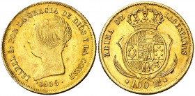 1855. Isabel II. Sevilla. 100 reales. (Cal. 33). 8,31 g. Leves golpecitos. MBC+.