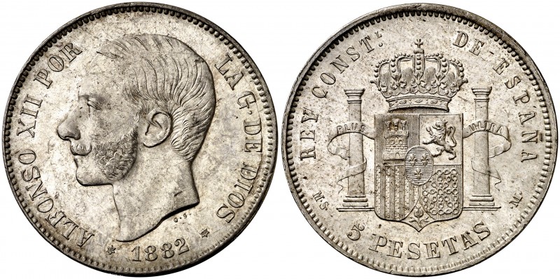 1894*1894. Alfonso XIII. PGV. 5 pesetas. (Cal. 23). 25,03 g. Muy bella. Brillo o...