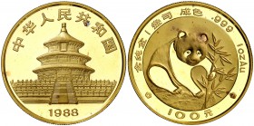 1988. China. 100 yuan. (Fr. B4) (Kr. 187). 31,13 g. AU. Proof.