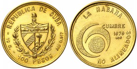 1979. Cuba. 100 pesos. (Fr. 9) (Kr. 45). 12 g. AU. Cumbre de países no alineados. S/C.