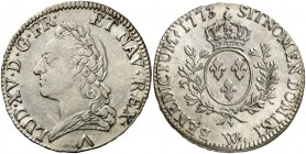 1773. Francia. Luis XV. W (Lille). 1 ecu. (Kr. 551.17). 29,14 g. AG. Rara. EBC-/EBC.