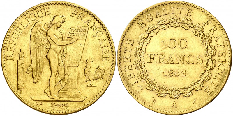 1882. Francia. III República. A (París). 100 francos. (Fr. 590) (Kr. 832). 32,09...