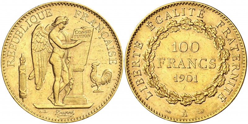 1901. Francia. III República. A (París). 100 francos. (Fr. 590) (Kr. 832). 32,20...