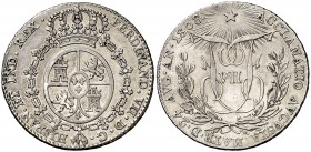 1808. Fernando VII. Madrid. Medalla de proclamación. Módulo 2 reales. (Ha. 2). 5,84 g. Ex Colección Manuela Etcheverría. EBC.
