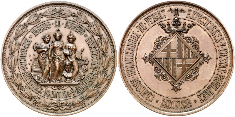 1872. Barcelona. Exposición Artística, Marítima y Agrícola. (Cru.Medalles 637a)....