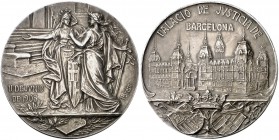 1908. Barcelona. Inauguración del Palacio de Justicia. (V. 637) (Cru.Medalles 103.7a). 202 g. Ø 70 mm. Plata. Grabadores: Parera y Rodríguez. EBC-.