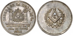 Cuba. Medalla masónica. 6,48 g. Ø 26 mm. Plata. Anilla eliminada. Rara. EBC-.