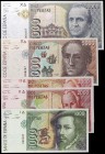 1992. 1000, 2000 (dos), 5000 y 10000 pesetas. (Ed. falta) (Ed. pág. 184). 12 de octubre. Lote de 5 billetes con la numeración 008287. Conjunto raro. S...