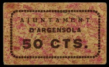 Argensola. 50 céntimos y 1 peseta. (T. 254 y 255). 2 cartones, nº 071 y 92. Muy raros. MBC/EBC.