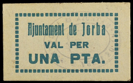 Jorba. 50 céntimos y 1 peseta. (T. 1469a y 1470a). 2 cartones, todos los de la l...