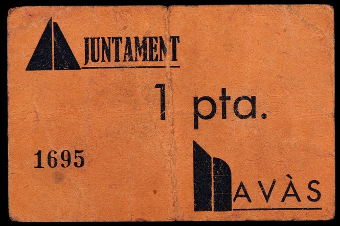 Navàs. 5 (dos), 25, 50 céntimos (dos) y 1 peseta (dos). (T. 1892b, 1893b y 1894 ...