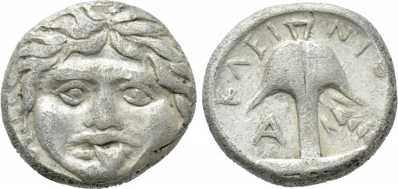 THRACE. Apollonia Pontika. Drachm (Circa 450-390 BC). Kleinio-, magistrate. 

...