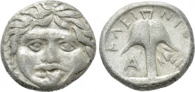 THRACE. Apollonia Pontika. Drachm (Circa 450-390 BC). Kleinio-, magistrate.