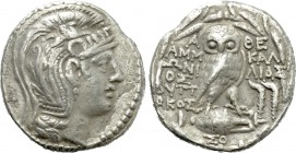 ATTICA. Athens. Tetradrachm (Circa 118/7 BC). New Style coinage. Ammonios, Kallias and Byttakos, magistrates.