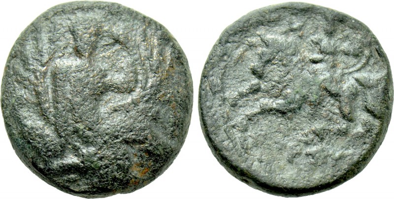 CRETE. Gortyna. Ae (Circa 250-221 BC). 

Obv: Europa seated right in tree; on ...