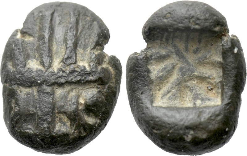 ASIA MINOR. Uncertain. Diobol (5th century BC).

Obv: Facing head of lion, wea...