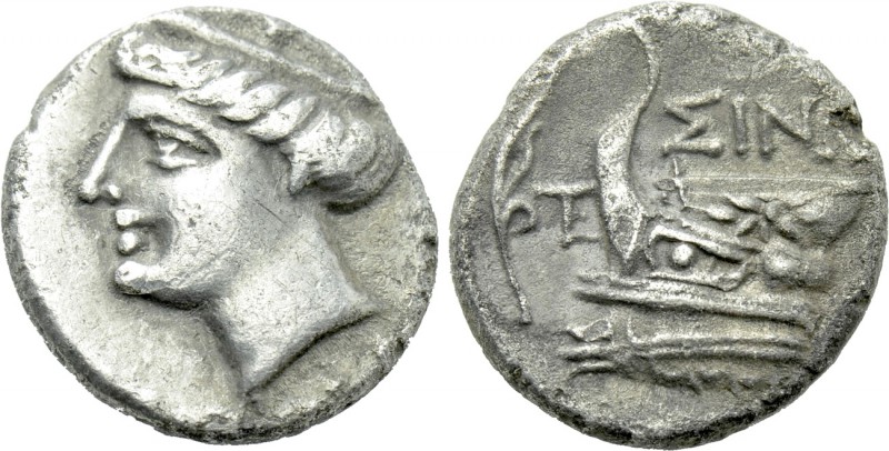PAPHLAGONIA. Sinope. Hemidrachm (Circa 200-120 BC). 

Obv: Turreted head of fe...
