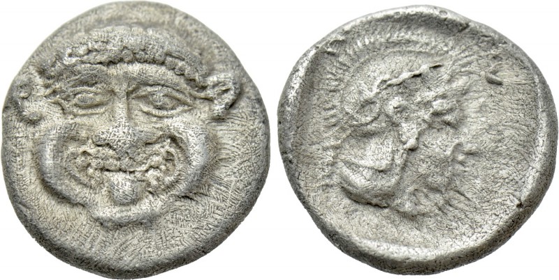 PAMPHYLIA. Aspendos. Obol (Circa 420-360 BC). 

Obv: Facing gorgoneion.
Rev: ...
