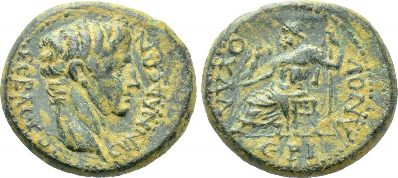 PHRYGIA. Synnada. Tiberius (14-37). Ae. Klaudios Valerianos, magistrate. 

Obv...