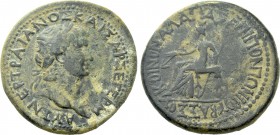 GALATIA. Koinon of Galatia. Trajan (98-117). Ae. T. Pomponius Bassus, presbeutes.