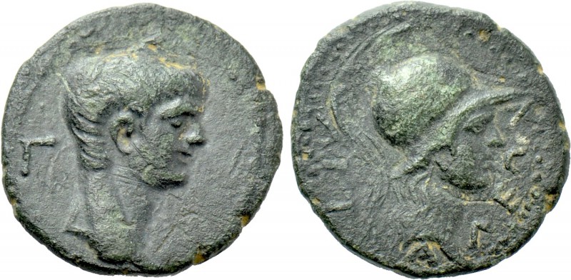 PAMPHYLIA. Attalea. Nero (54-68). Ae. 

Obv: Bare head of Nero right; Γ to lef...