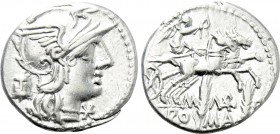 M. MARCIUS MN. F. Denarius (134 BC). Rome.