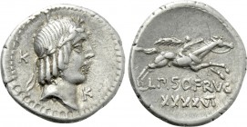 L. PISO L.F. L.N. FRUGI. Denarius (90 BC). Rome.