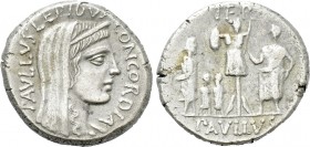 L. AEMILIUS LEPIDUS PAULLUS. Denarius (62 BC). Rome.