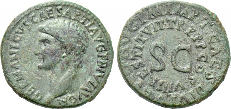 GERMANICUS (Died 19). As. Rome. Restitution issue struck under Titus. 

Obv: G...