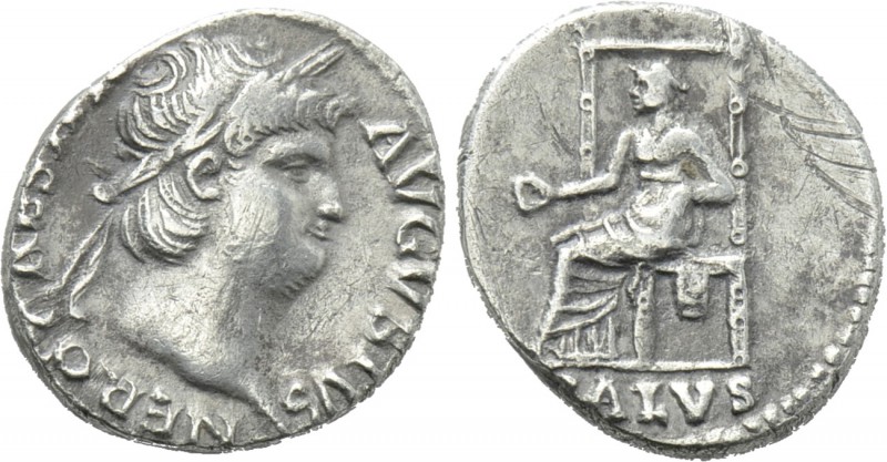 NERO (54-68). Denarius. Rome. 

Obv: NERO CAESAR AVGVSTVS. 
Laureate head rig...