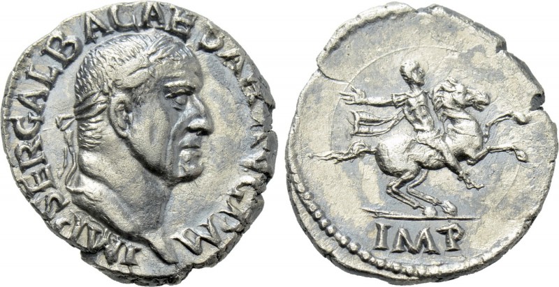 GALBA (68-69). Denarius. Rome.

Obv: IMP SER GALBA CAESAR AVG P M.
Laureate h...