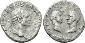 VESPASIAN with TITUS and DOMITIAN as Caesares (69-79). Denarius. Rome.