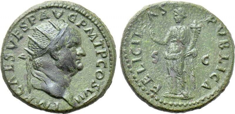 VESPASIAN (69-79). Dupondius. Rome. 

Obv: IMP CAES VESP AVG P M T P COS VII. ...