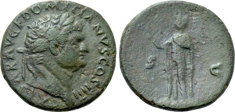 DOMITIAN (Caesar, 69-81). As. Rome. 

Obv: CAESAR AVG F DOMITIANVS COS IIII. ...