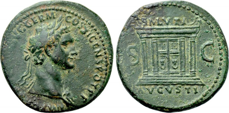 DOMITIAN (81-96). As. Rome. 

Obv: IMP CAES DOMIT AVG GERM COS XI CENS POT P P...