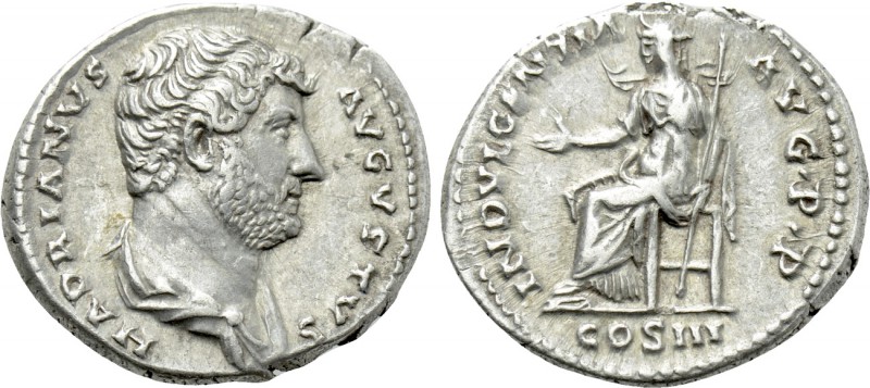HADRIAN (117-138). Denarius. Rome. 

Obv: HADRIANVS AVGVSTVS. 
Bareheaded and...