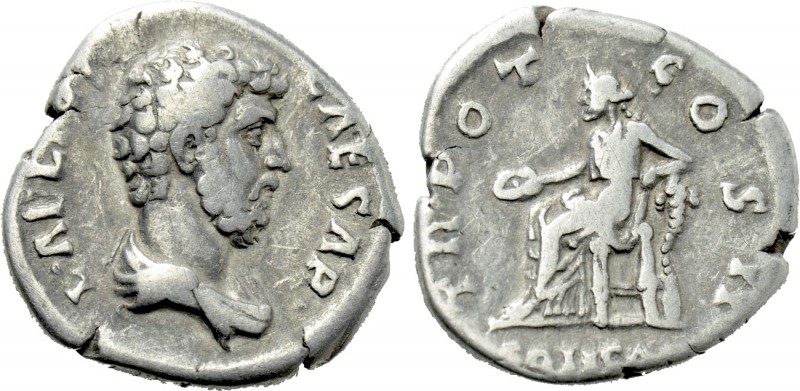 AELIUS (Caesar, 136-138). Denarius. Rome. 

Obv: L AELIVS CAESAR. 
Bareheaded...