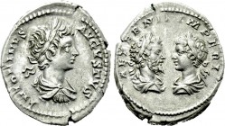 CARACALLA with SEPTIMIUS SEVERUS (198-217). Denarius. Rome.