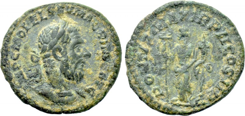 MACRINUS (217-218). "Limes" Denarius. Contemporary imitation of Rome. 

Obv: I...