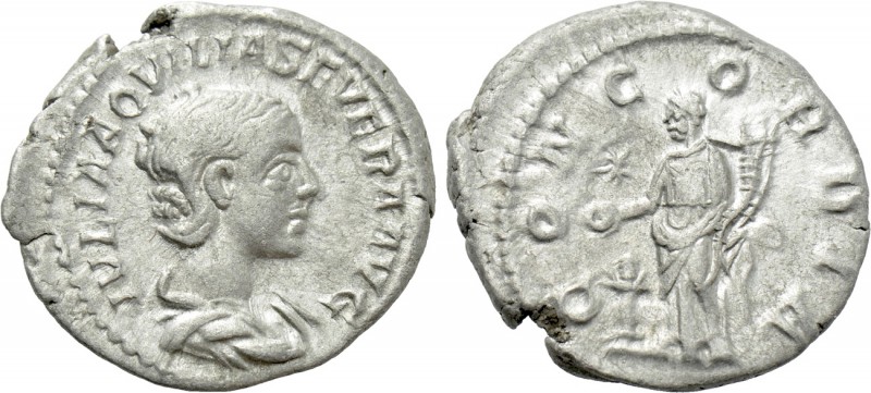 AQUILIA SEVERA (Augusta, 220-221 & 221-222). Denarius. Rome. 

Obv: IVLIA AQVI...