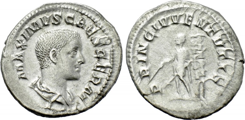 MAXIMUS (Caesar, 235/6-238). Denarius. Rome. 

Obv: MAXIMVS CAES GERM. 
Bareh...
