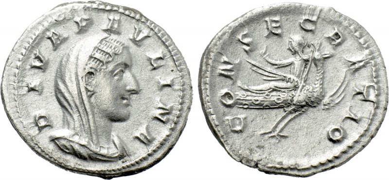 DIVA PAULINA (Died before 235). Denarius. Rome. Struck under Maximinus Thrax. 
...