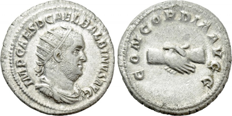 BALBINUS (238). Antoninianus. Rome. 

Obv: IMP CAES D CAE L BALBINVS AVG. 
Ra...